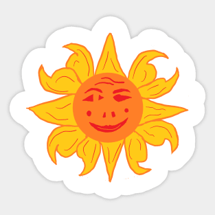 Smiling Spanish Sun, A cute, pretty, beautiful sun design. Sticker